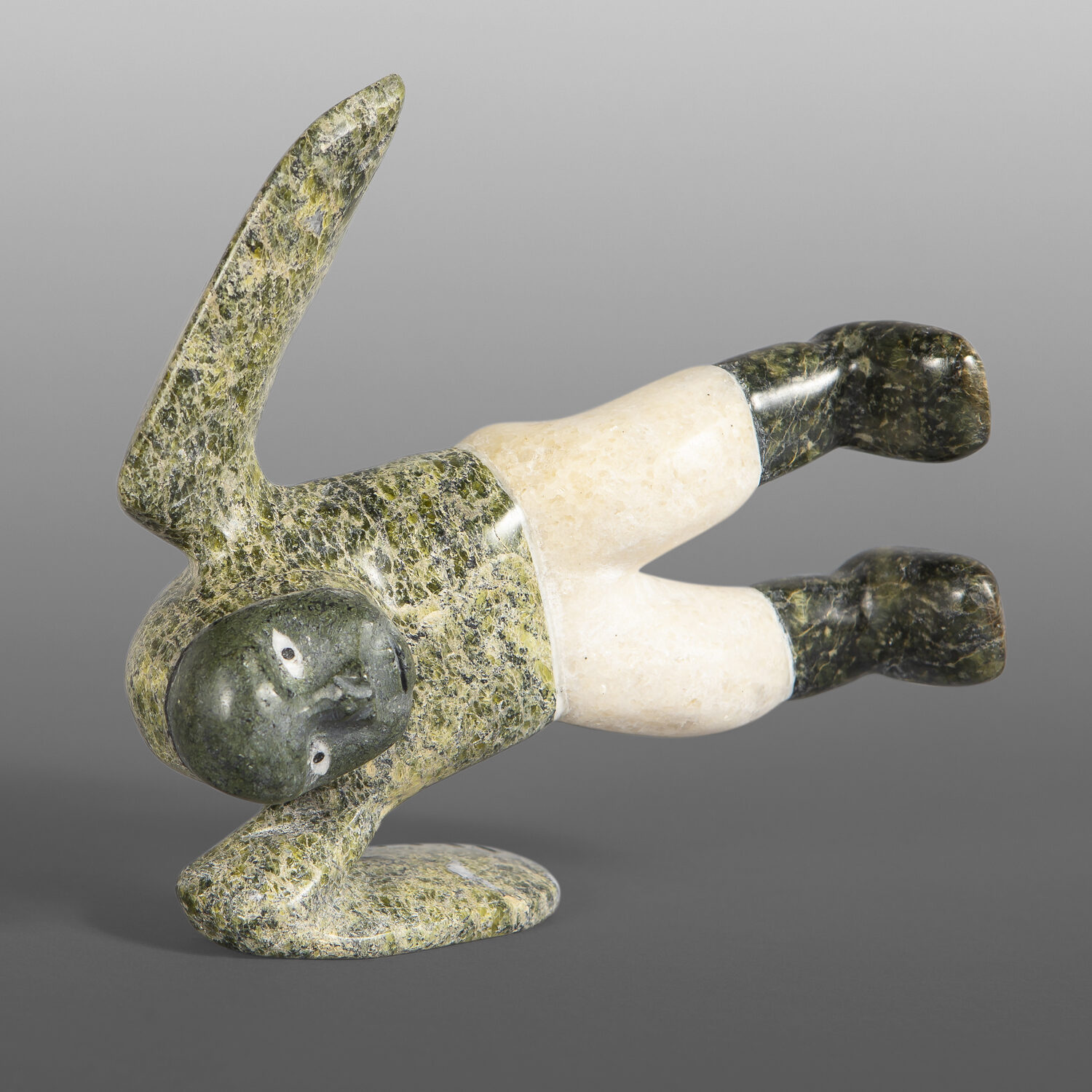 Shaman with Wings
Palaya Qiatsuk
InuitSerpentine
6¾” x 6½” x 4”
$1250 