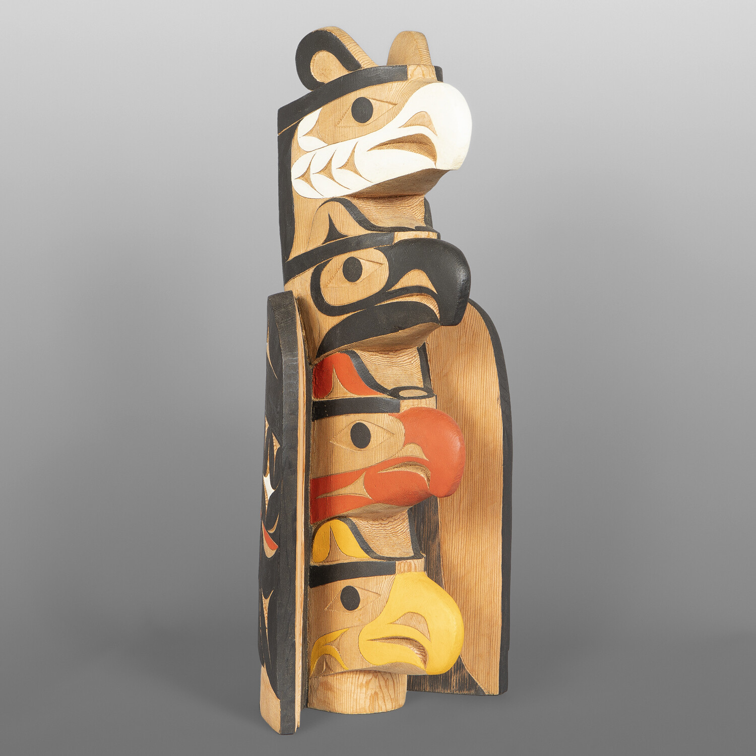 Brothers of the Four Directions Tim Paul
Nuu-Chah-Nulth Red cedar, paint
7¾” x 18½” x 6½”