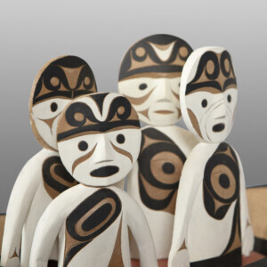 People From the Sky  Tim Paul
Nuu-Chah-Nulth Red cedar, paint
24” x 12” x 7”
