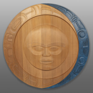 King Tide Moon Panel
Klatle-Bhi
Kwakwakw’akwRed cedar, paint
48” diameter
$32,000 