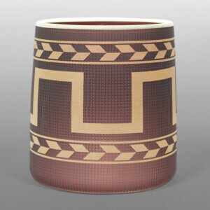 Olive & Brown Basket
Preston Singletary
Tlingit
Blown & sand-carved glass
8.5 x 7.25
$8000