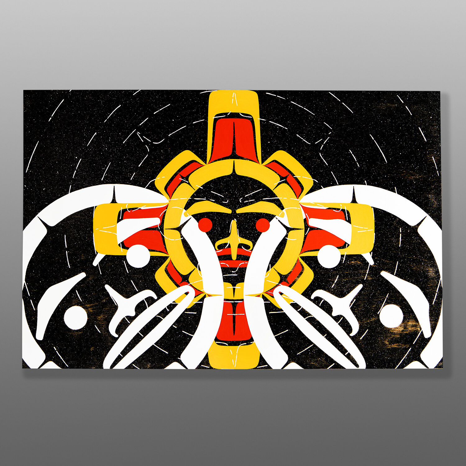 Blink
Clinton Work
Kwakwaka'wakwAcrylic on birch panel
36” x 24” x 2”
$4000