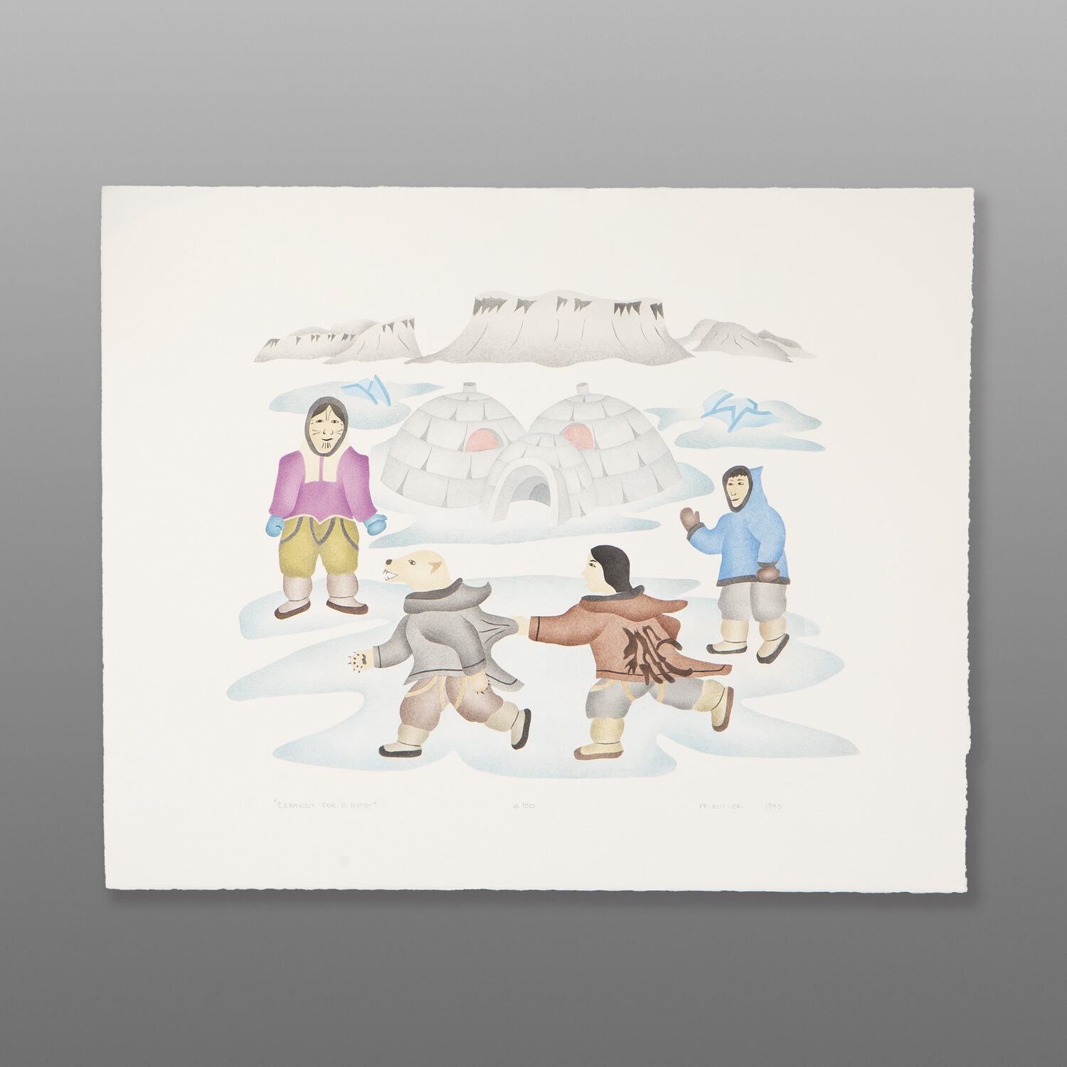 Contest for a Mate
Mabel Nigiyok
Inuit
Stencil (1990)
22" x 18"