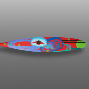 Heron at Dawn & Dusk Paddle
Steve Smith - Dla'kwagila
Oweekeno
Yellow cedar, paint
62½” x 7” x 1½”
$8700