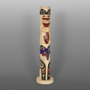 Eagle and the Young Chief Maquette
David A. Boxley
Yellow cedar, paint
11" x 2¼" x 1½”