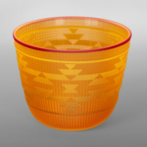 Amber Red Basket
Preston Singletary
TlingitBlown & sand-carved glass
7¼" x 6¼"
$3500