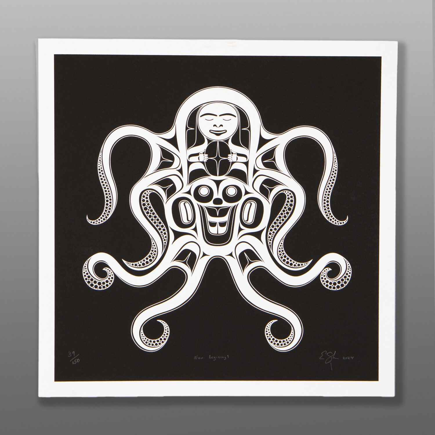 Nuu Beginnings
Ernest Swanson (Haida)
Serigraph
22"  x 22"
$350