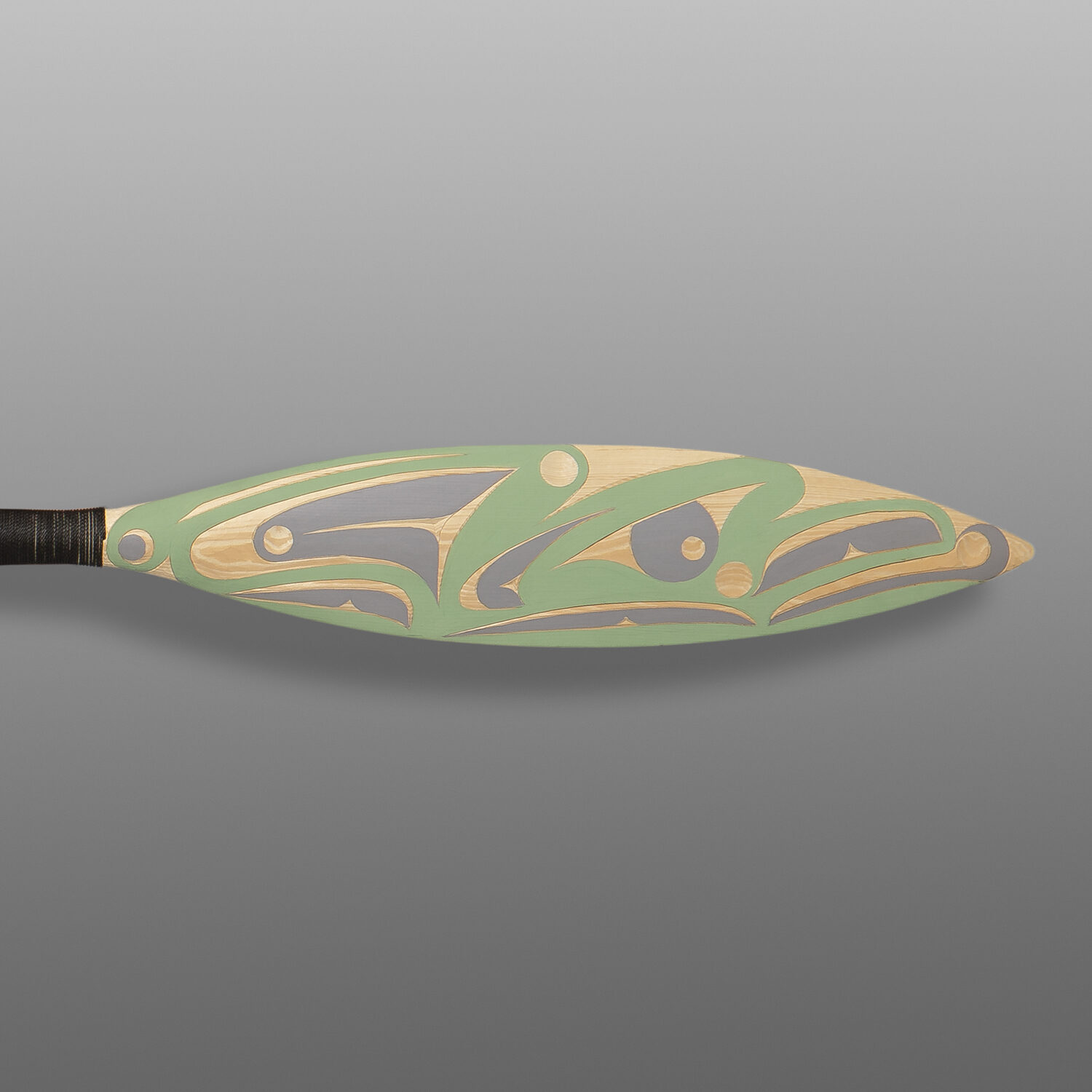 2025 Paddle Show
Tree Frog Paddle
Andy Peterson
Coast Salish
Yellow cedar, cord, paint
48" x 5" x 1"
$1600