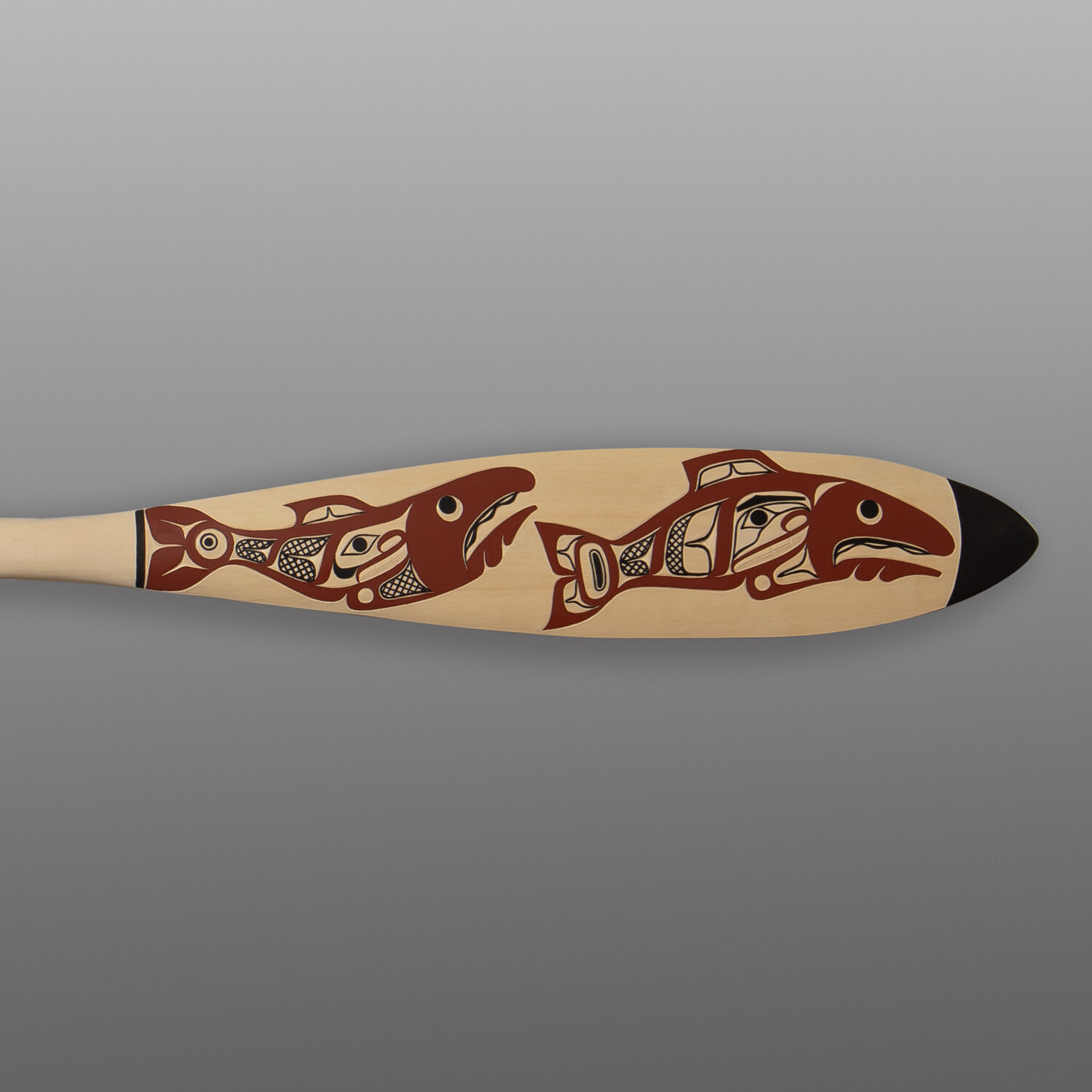 The Great Salmon Run
David Boxley
Tsimshian
Yellow cedar, paint
60" x 6" x 1"
$4500