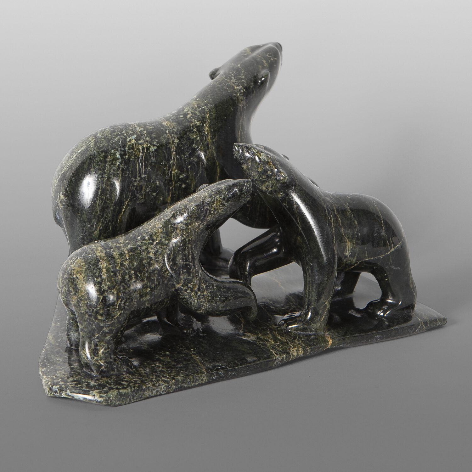 Mother Bear & Cubs
Quaraq Nungusuituk
Inuit
Serpentine
11" x 7" x 5½"
$2600
