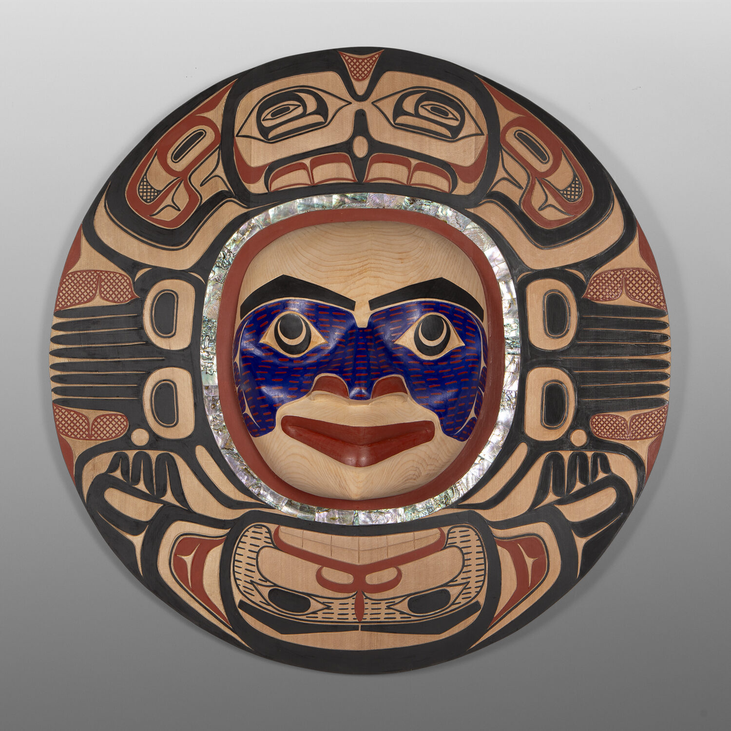 Welcoming Moon
David Boxley
Tsimshian
Red cedar, abalone, paint
33" x dia. x 7"
$12,000