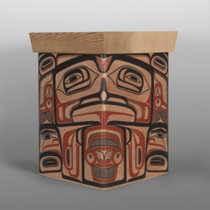 Eagle & Bear Bentwood Box
David A Boxley
Tsimshian
Red cedar, paint
17¾” x 13" x 13"
7,000