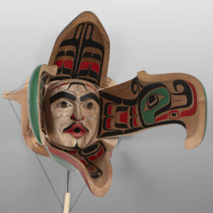 Kolus Transformation
Raymond Shaw
Kwakwaka'wakw
Red cedar, cedar bark, copper, twine, paint
28" x 22" x 18"
28" x 26" x 32" (open)
$24,000