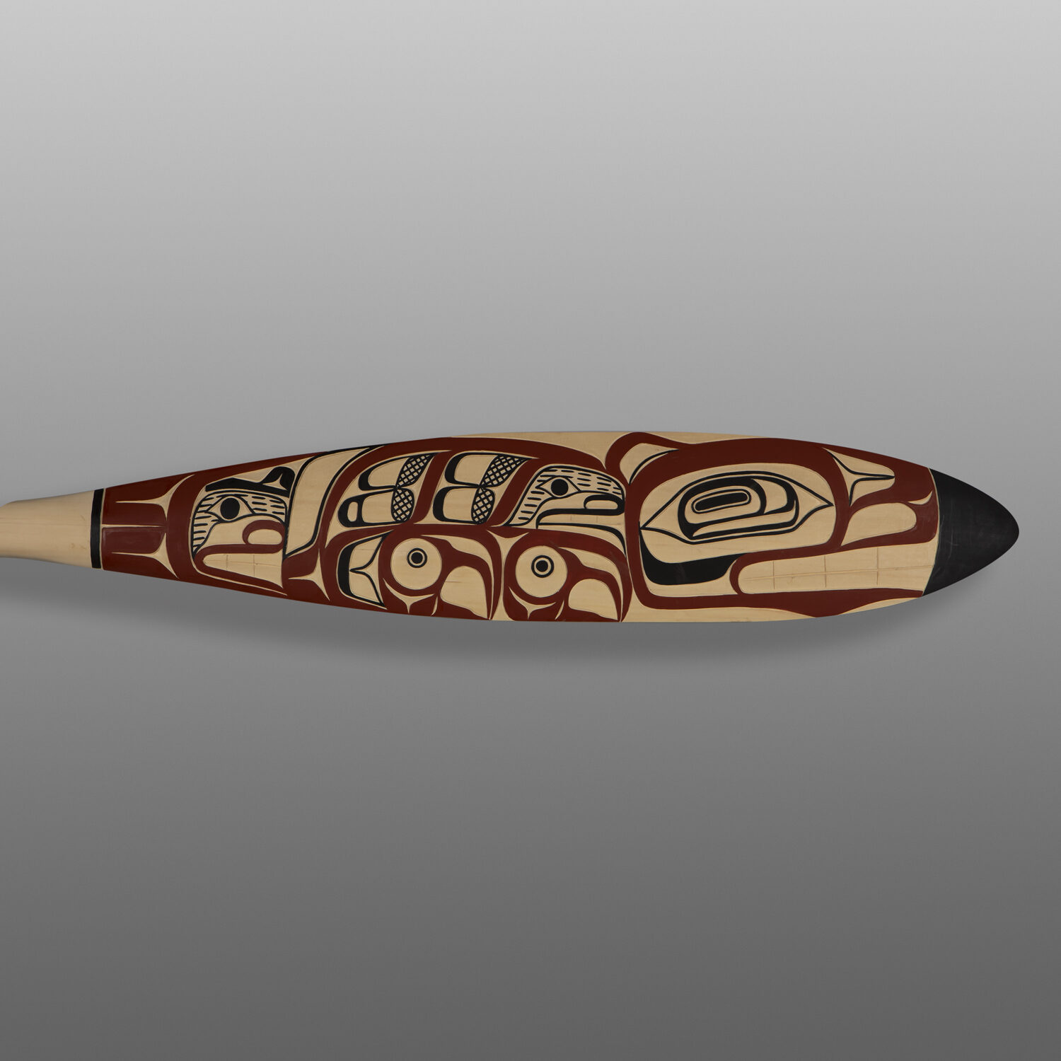 Bear Paddle
David Boxley
Tsimshian
Yellow cedar, paint
61" x 6" x 1"
$4,200
