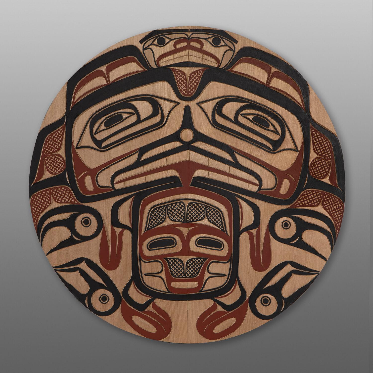 Bear Panel
David Boxley
Tsimshian
Red cedar, paint
28" dia.
$2,800