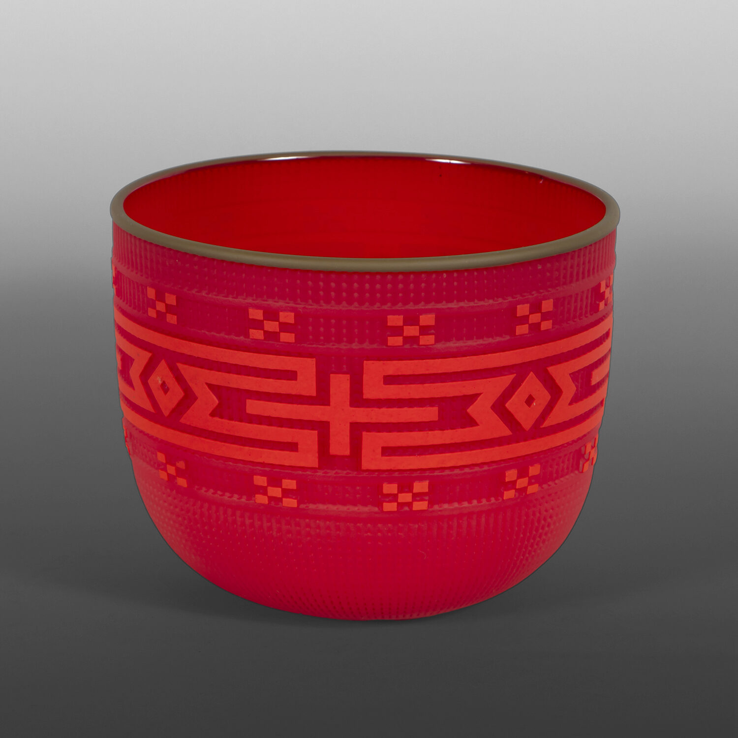 Red & Olive Basket
Preston Singletary
TlingitBlown & sand-carved glass
5¼” x 6 ½”dia.
4200
