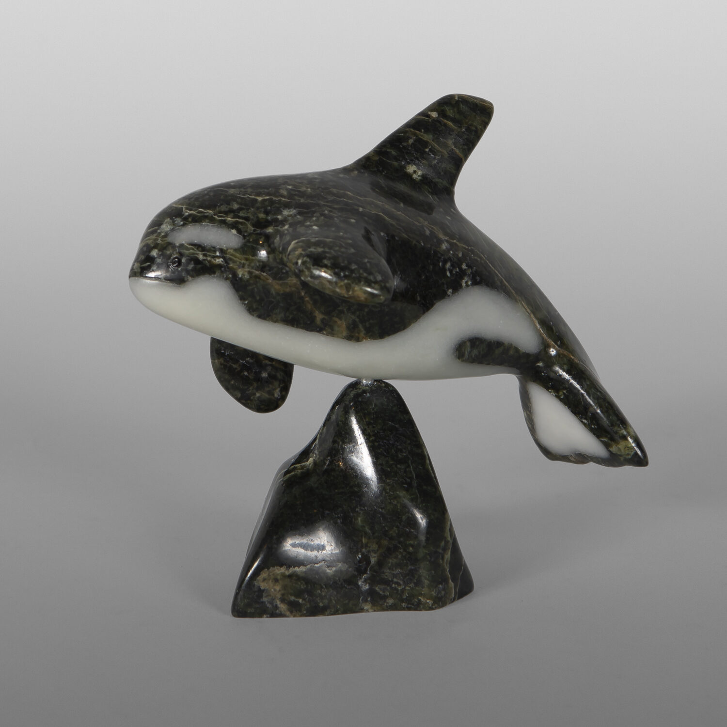 Killer Whale
Johnnysa Mathewsie
Inuit
Serpentine, alabaster
4½" x 3½" x 2"
600