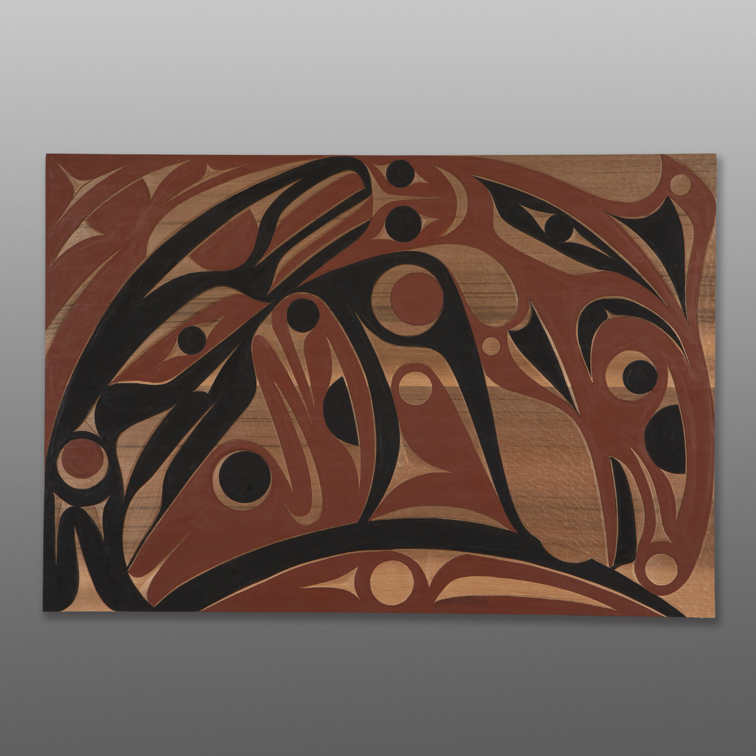 Whale, Salmon, Seals & Sea Bird Panel
Andy Peterson
Coast Salish
Red cedar, paint
31½" x 21¾"
2,400