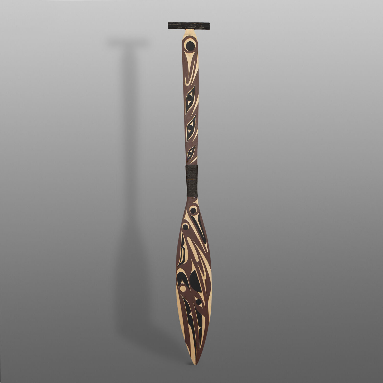 Red Head Woodpecker Paddle
Andy Peterson
Coast Salish
Yellow cedar, cord, paint
48" x 6" x 1"
1,600