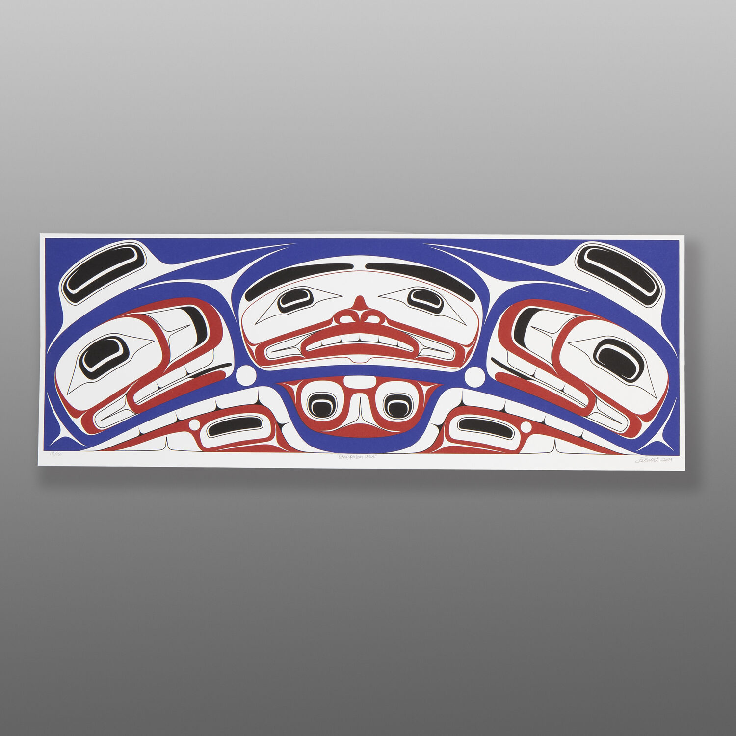 Ḵ’aay.yas Gan Unsid
Elders’ Knowledge
Cori Savard
Haida
Serigraph
30" x 11"
$275
