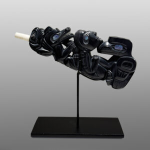 The Messengers
Gary Olver
Woodland Cree
Argillite, abalone, bone, custom stand
5” x 2¼” x ½” (4½" with stand)
7,400