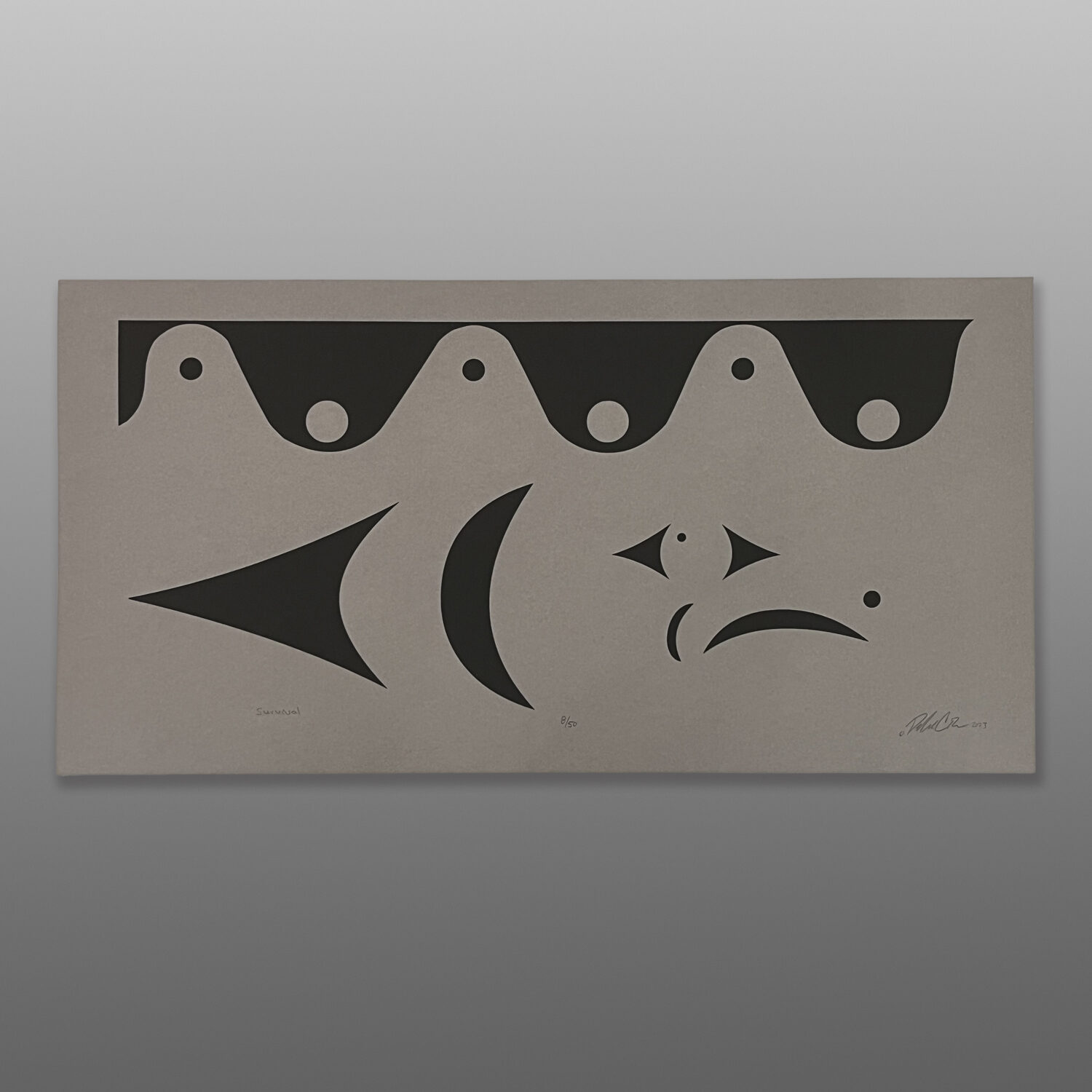 Survival
Peter Boome
Coast Salish
Serigraph
25" x 12¾"
$200