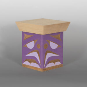 Purple Finch Bentwood Box
Andy Peterson
Coast Salish
Red cedar, yellow cedar, paint
7½" x 6½" x 6½"
475