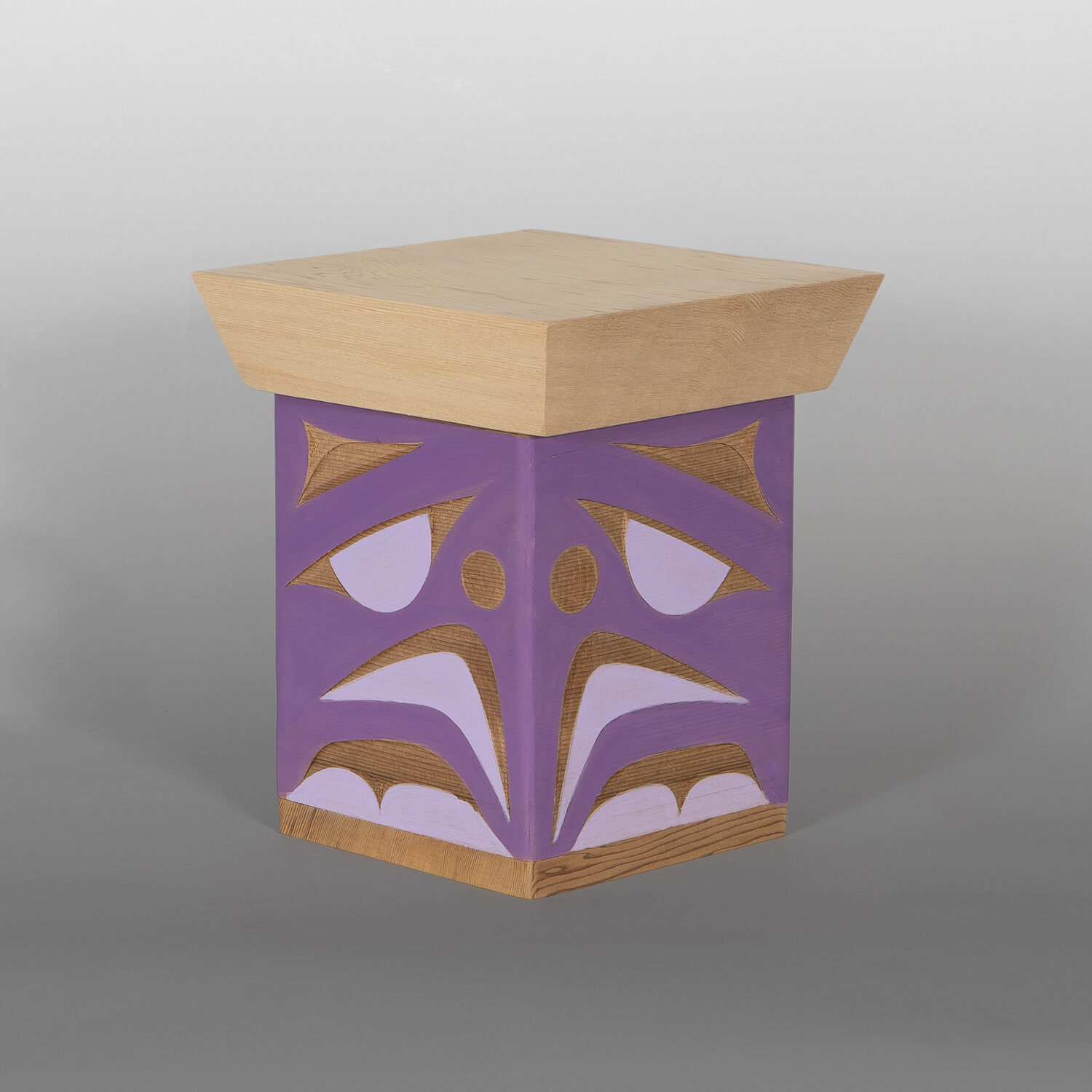 Purple Finch Bentwood Box
Andy Peterson
Coast Salish
Red cedar, yellow cedar, paint
7½" x 6½" x 6½"
475