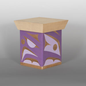 Purple Finch Bentwood Box
Andy Peterson
Coast Salish
Red cedar, yellow cedar, paint
7½" x 6½" x 6½"
475