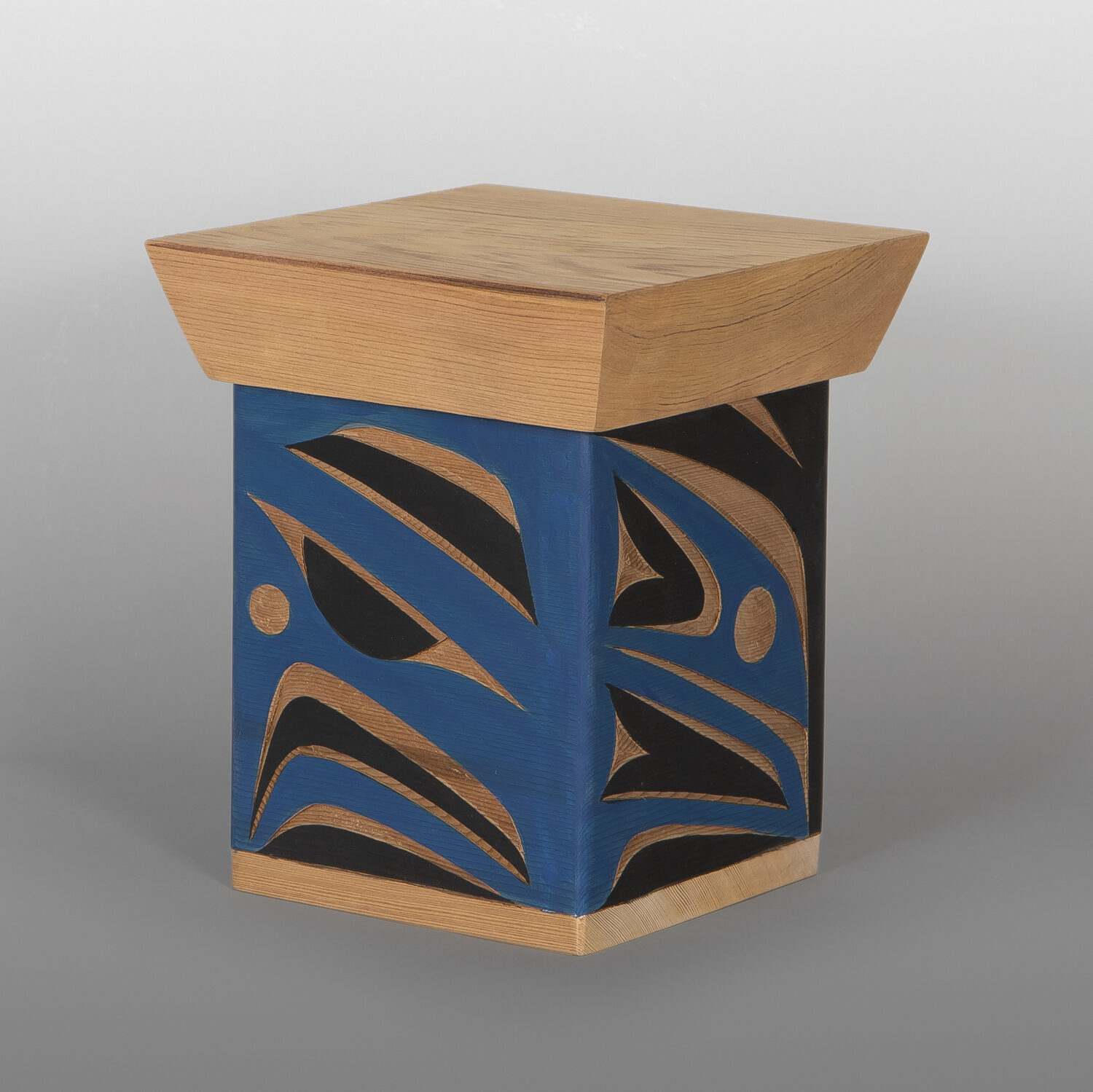 Steller Jay Bentwood Box
Andy Peterson
Coast Salish
Red cedar, paint
6¾" x 6½" x 6½"
475