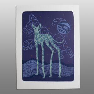 Keitl Kutx.ayanaháyi (Dog of the Stars)
Crystal Worl
Tlingit
Stone lithograph
27¼" x 20½"
850