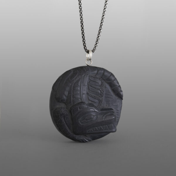 Wasgo the Sea Wolf Pendant
Melanie Russ
Haida
Argillite
1¾" x 1½" x ½"
325