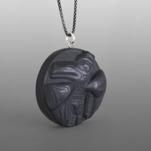 Raven Pendant
Melanie Russ
Haida
Argillite
1⅞" x 1⅝" x ½"
375