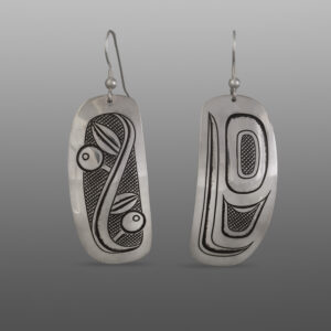 Salmon & Blueberries Earrings
Dean Hunt
Heiltsuk
Silver
1¾" x ¾”
$350