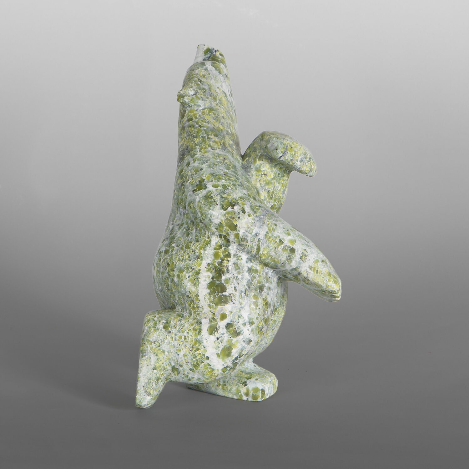 Playful Bear
Palaya Qiatsuk
Inuit
Serpentine
11" x 5" x 5"
$2,600