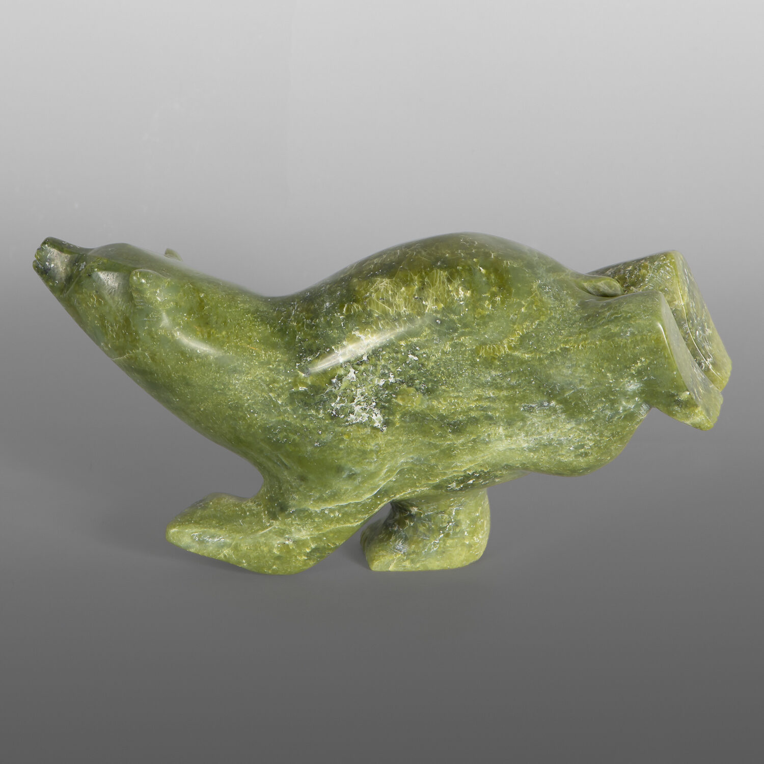 Diving Polar Bear
Parr Parr
Inuit
Serpentine
12" x 6" x 4"
$1,800