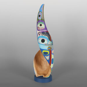 Unity Spiral
Steve Smith - Dla'kwagila
Oweekeno
Acrylic on turned maple
21" x 6" dia.
(5" dia. base)
$