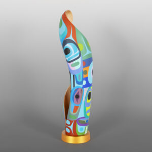 Family Spiral
Steve Smith - Dla'kwagila
Oweekeno
20" x 5" dia.
(4½" dia. base)
Acrylic on turned maple
9,000