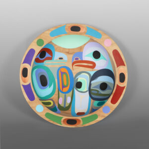 Love Bowl
Steve Smith - Dla'kwagila
Oweekeno
Acrylic on turned maple
10½" dia. x 2½"
$