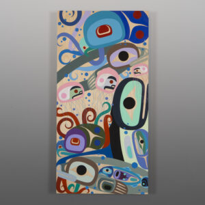 Life Under the Sea
Steve Smith - Dla'kwagila
Oweekeno
Acrylic on birch panel
24" x 12" x 1⅝"
$