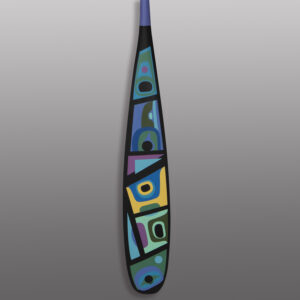 Belonging Paddle
Steve Smith - Dla'kwagila
Oweekeno
Acrylic on yellow cedar
61½" x 5¾" x 1½"
8,500