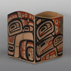 Killer Whale Transforming Feast Box
David A Boxley
Tsimshian
Red cedar, paint
18" x 16¼" x 16¼"
$7500