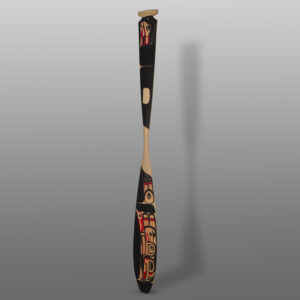 Xsgyiik - Eagle Paddle
Shawn Aster
Tsimshian (Canada)
Red cedar, paint
71¾" x 6¾" x 1½"
$