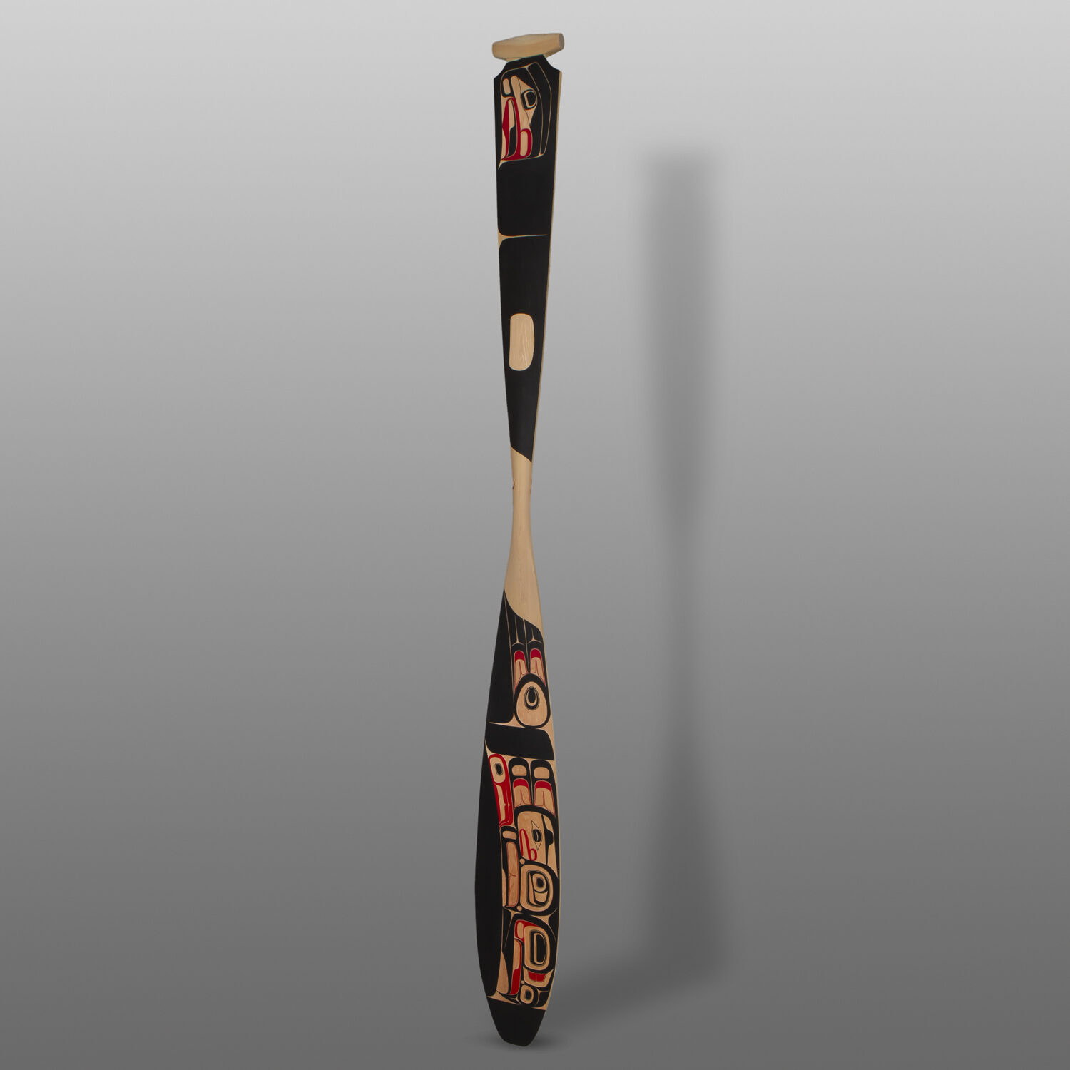 Xsgyiik - Eagle Paddle
Shawn Aster
Tsimshian (Canada)
Red cedar, paint
71¾" x 6¾" x 1½"
$