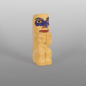 Human Totem (2000)
David Boxley
Tsimshian

Yellow cedar, paint
6½” x 2" x 2"
1,800